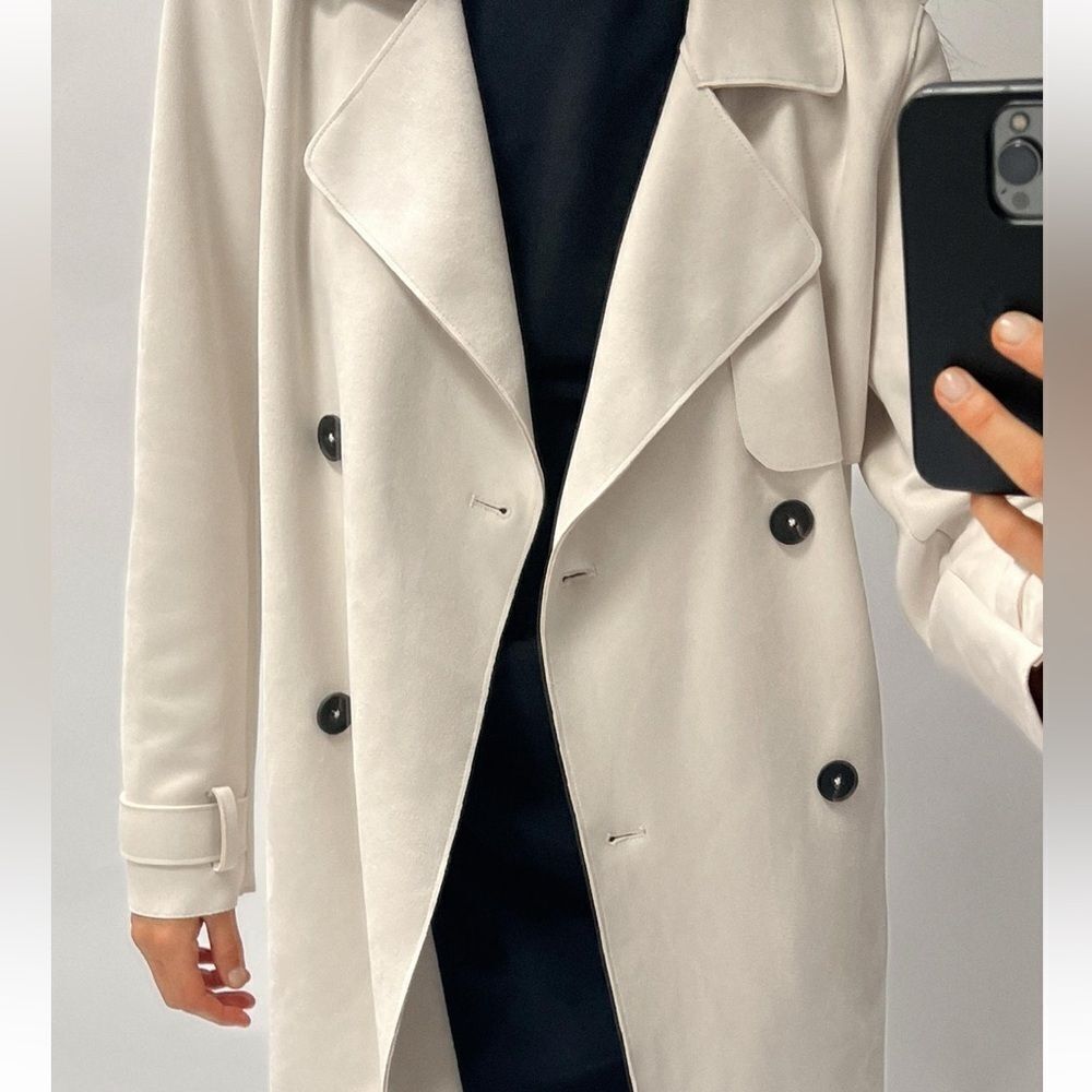 Zara faux suede trench coat NWT - Picture 3 of 6